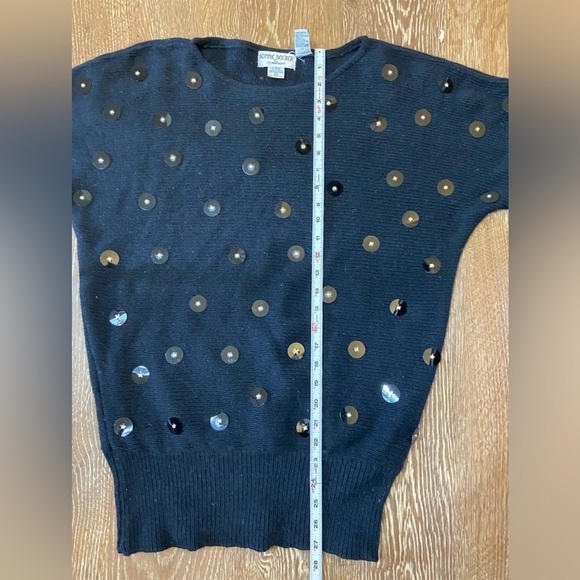 Vintage Bonnie Boerer & Company Black Short Sleeve Embellished Sweater - Picture 15 of 16
